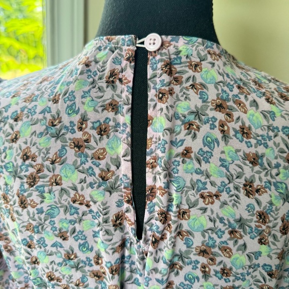 Floral Puffed Long Sleeves Mini Dress Size Small - Picture 8 of 11